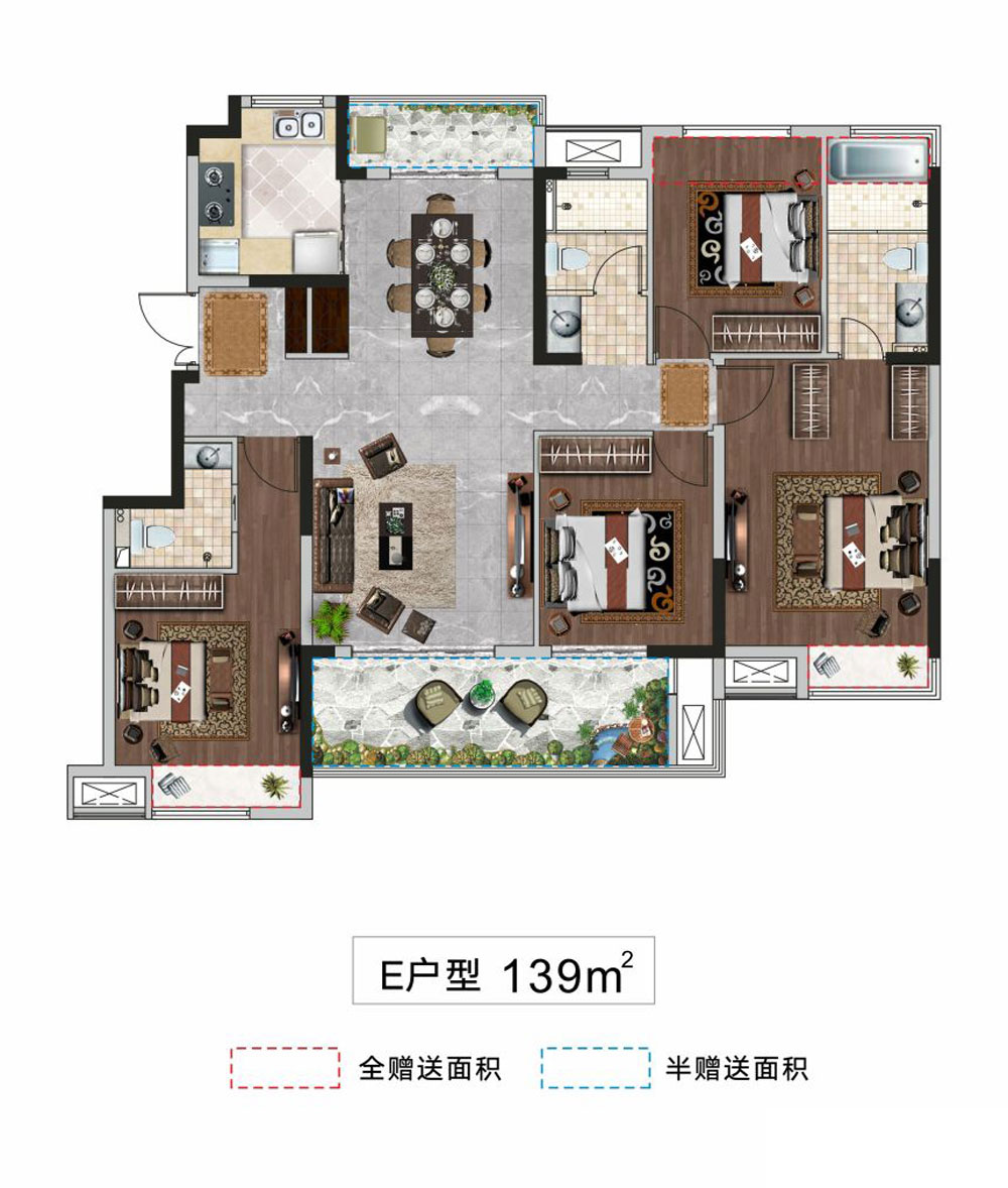 荆州楚天都市&middot;润园E户型