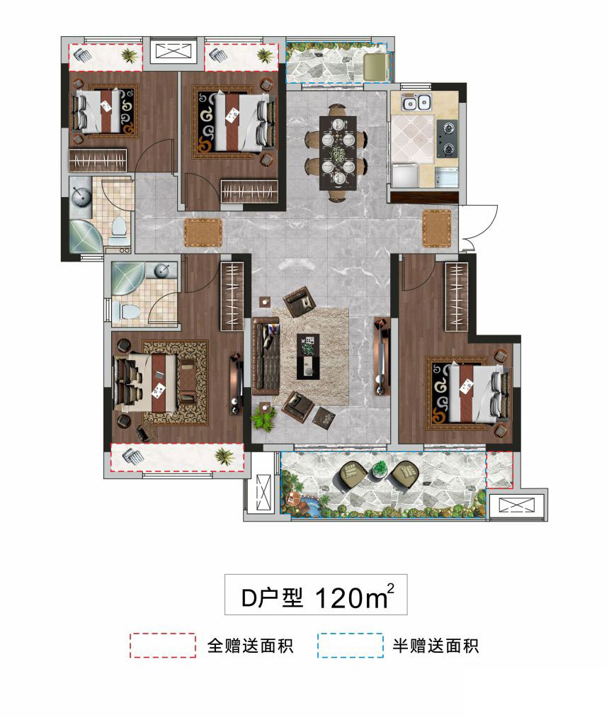 荆州楚天都市&middot;润园D户型