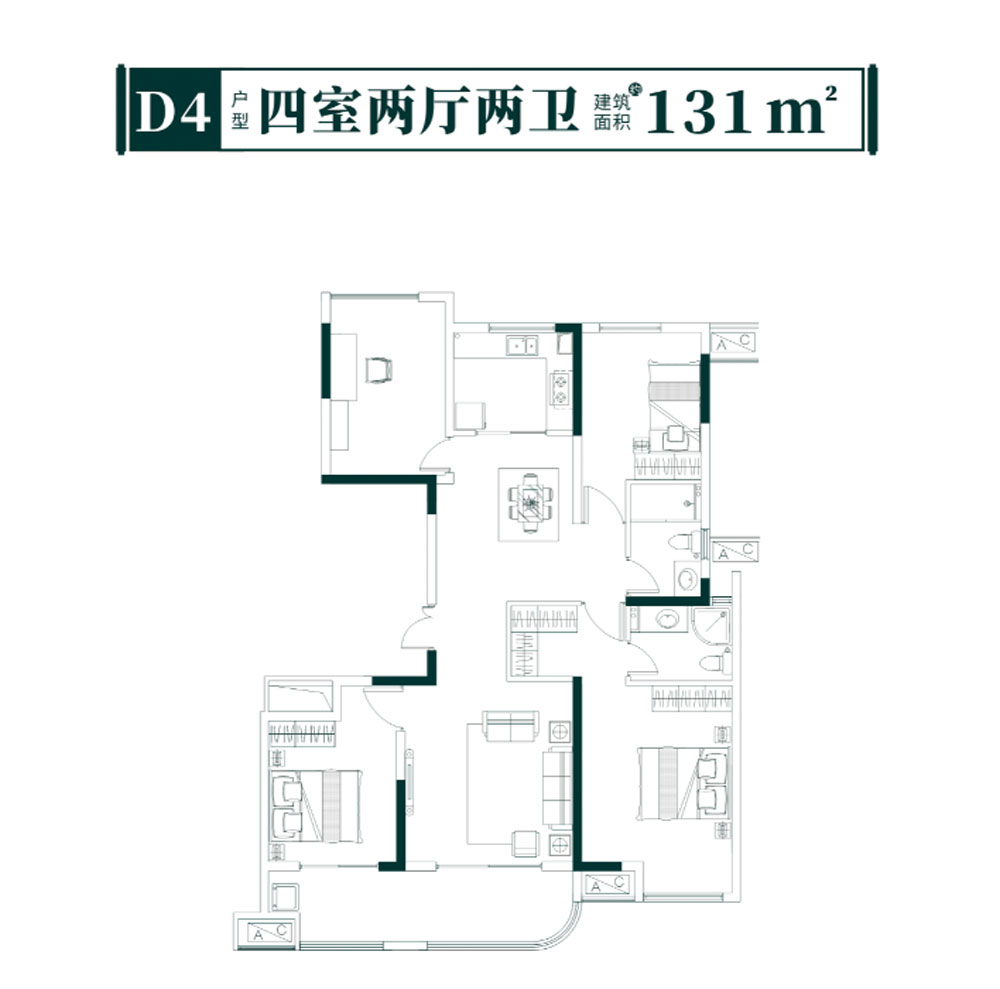 荆州楚天都市&middot;信园D4户型