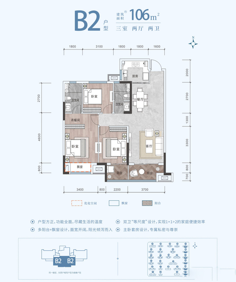 襄阳东津世纪城B2户型