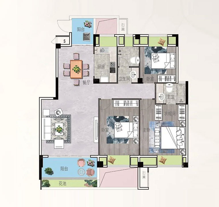 洪湖市洪湖花园C2户型图