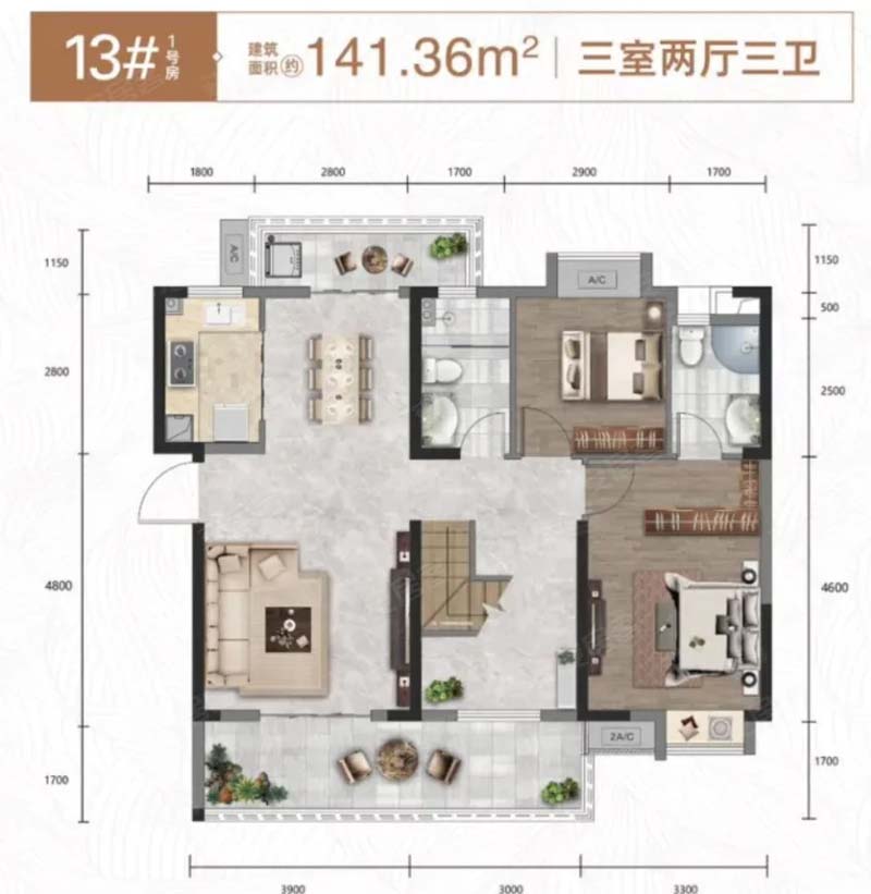 宜昌银河东湖雅居13#141户型