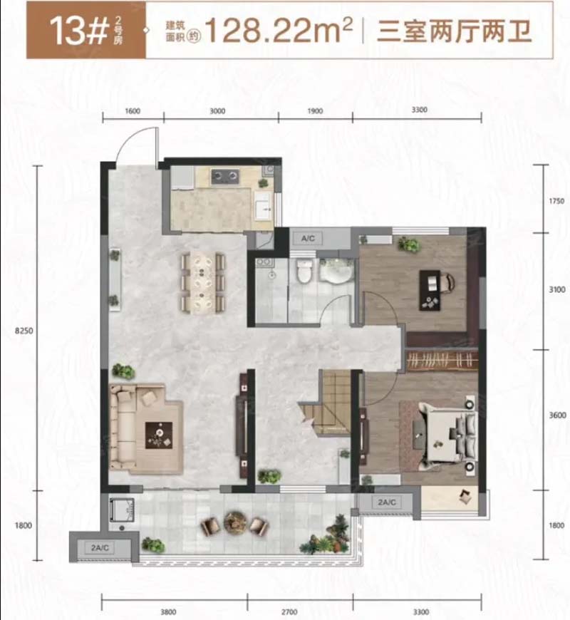 宜昌银河东湖雅居13#128户型