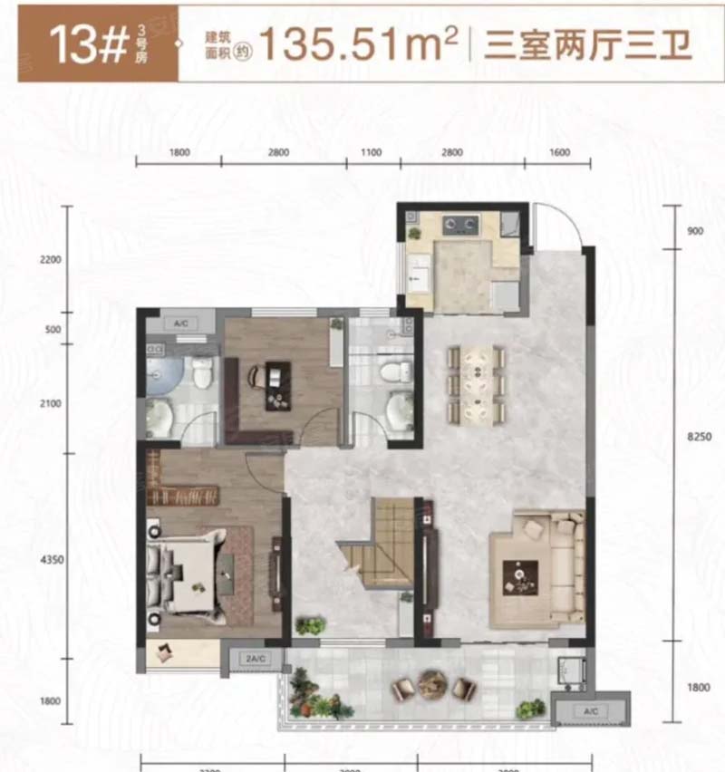 宜昌银河东湖雅居13#136户型
