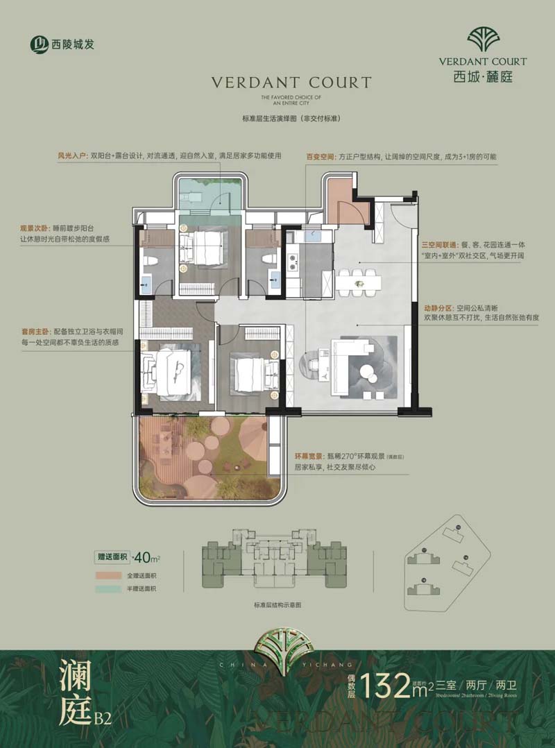 宜昌西城麓庭B2户型