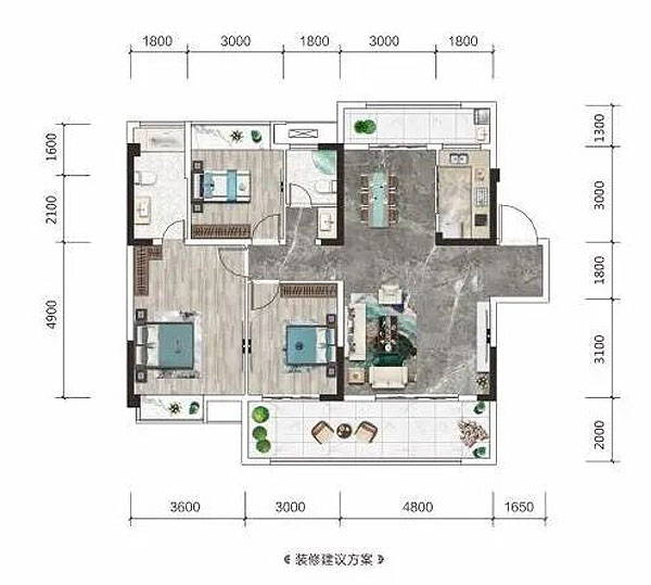 松滋市金投&middot;新城印象A3户型