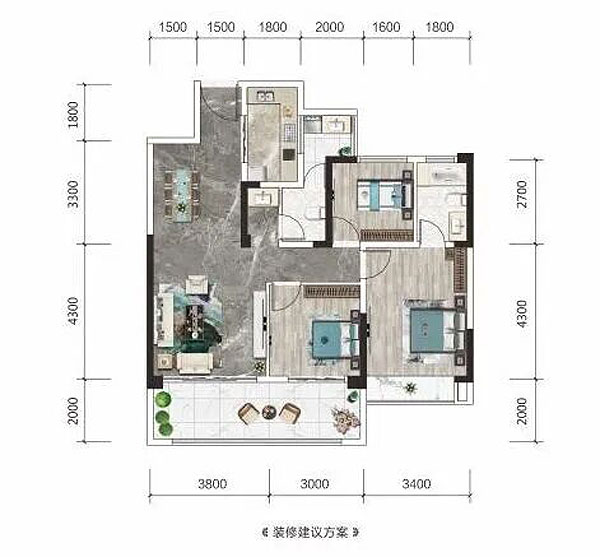 松滋市金投&middot;新城印象A9户型