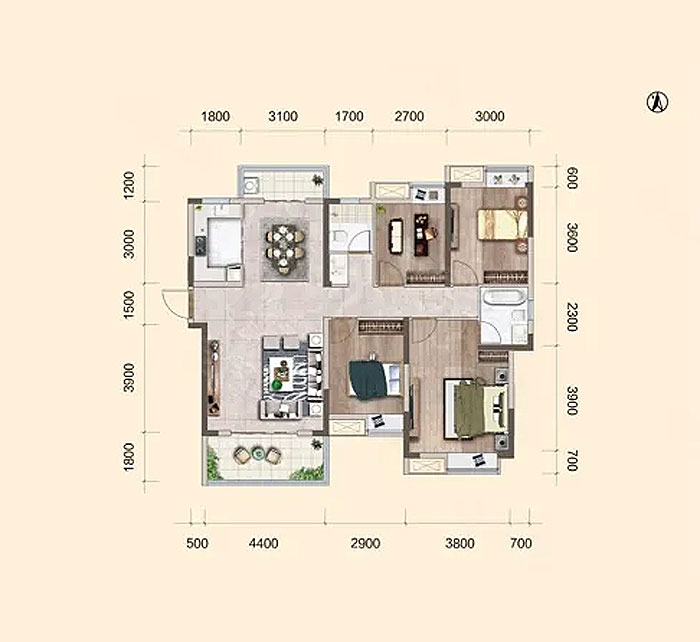 松滋市博森&middot;翰林城A1户型