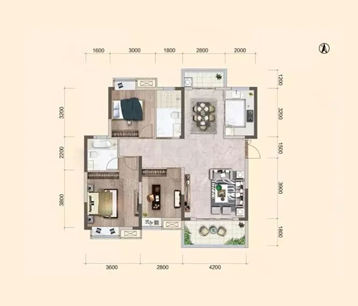 松滋市博森&middot;翰林城A2户型
